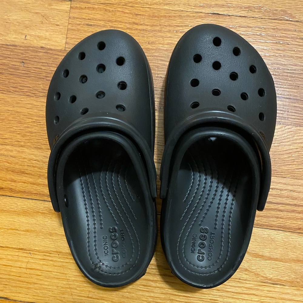 Black Platform Crocs Clogs